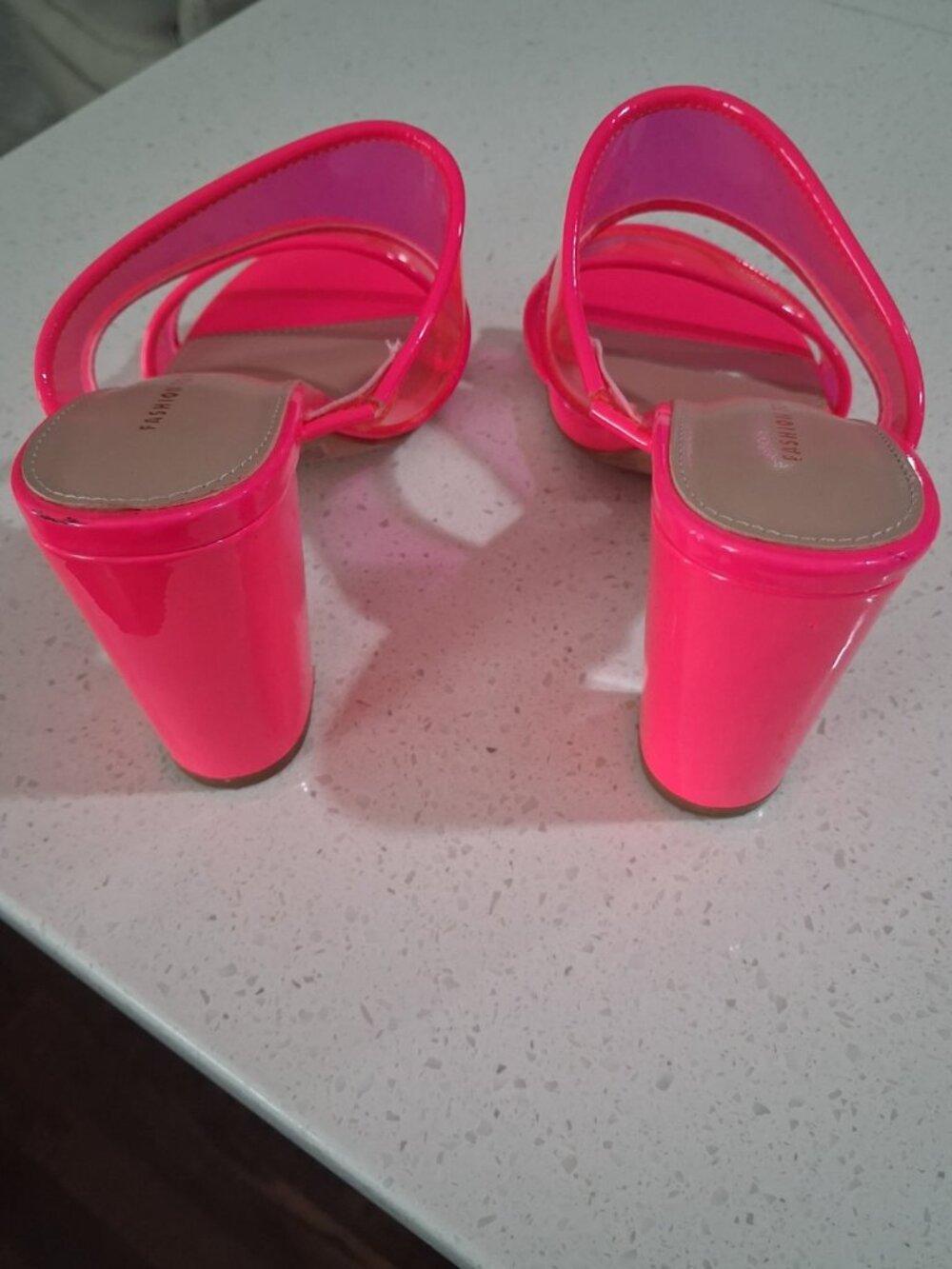 Fashion to Figure Berlynne Wide Width Block Heel Sandals – Bright Pink – Size 8 - Picture 5 of 6